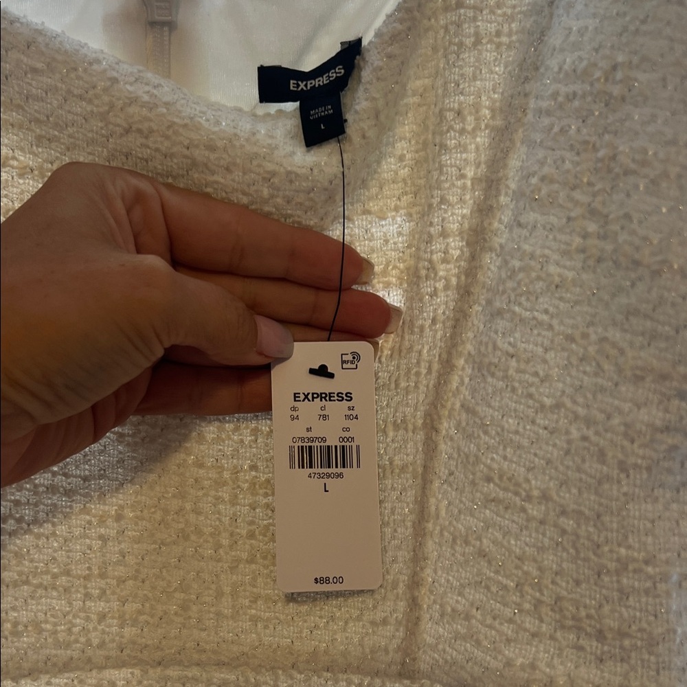 Express Ivory Textured Dress - Picture 2 of 5